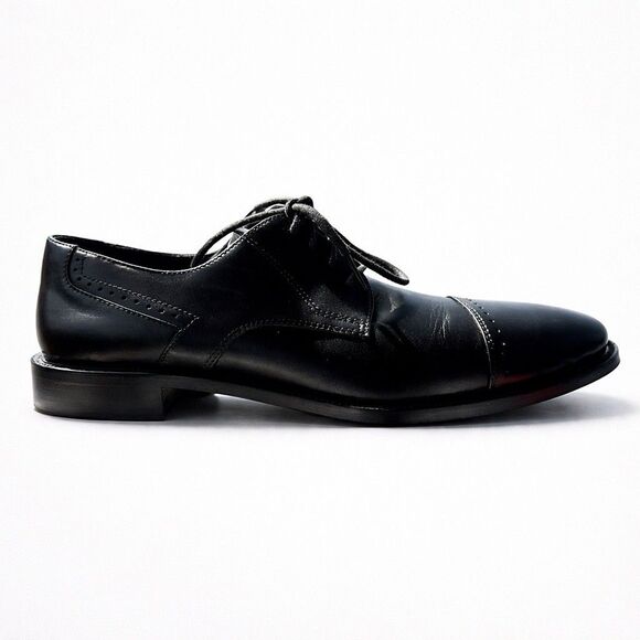 Johnston Murphy Cap Toe Oxford Mens 9.5 Black Leather Dress Shoes Lace Up main image 8